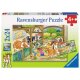 Ravensburger - Puzzle - 2 x 24 Teile - ab 4 Jahre - Fröhliches Landleben (A)
